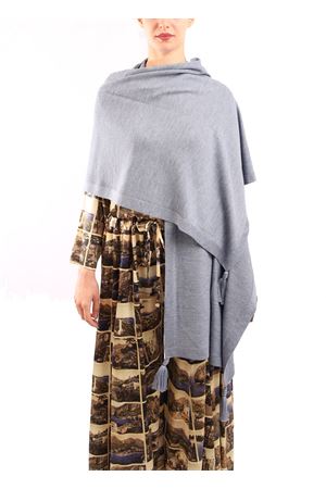 Light blue wool Capri stole Art Tricot | STOLAPONPONCARTADAZUCCHMELANGE